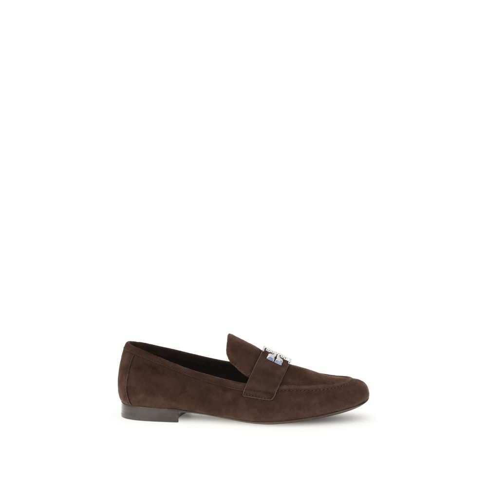 Tory Burch Womens Embellished Suede Loafer - Dark Brown Leather - Size 35.5 EU/IT | Tory Burch Sale | Discount Designer Brands