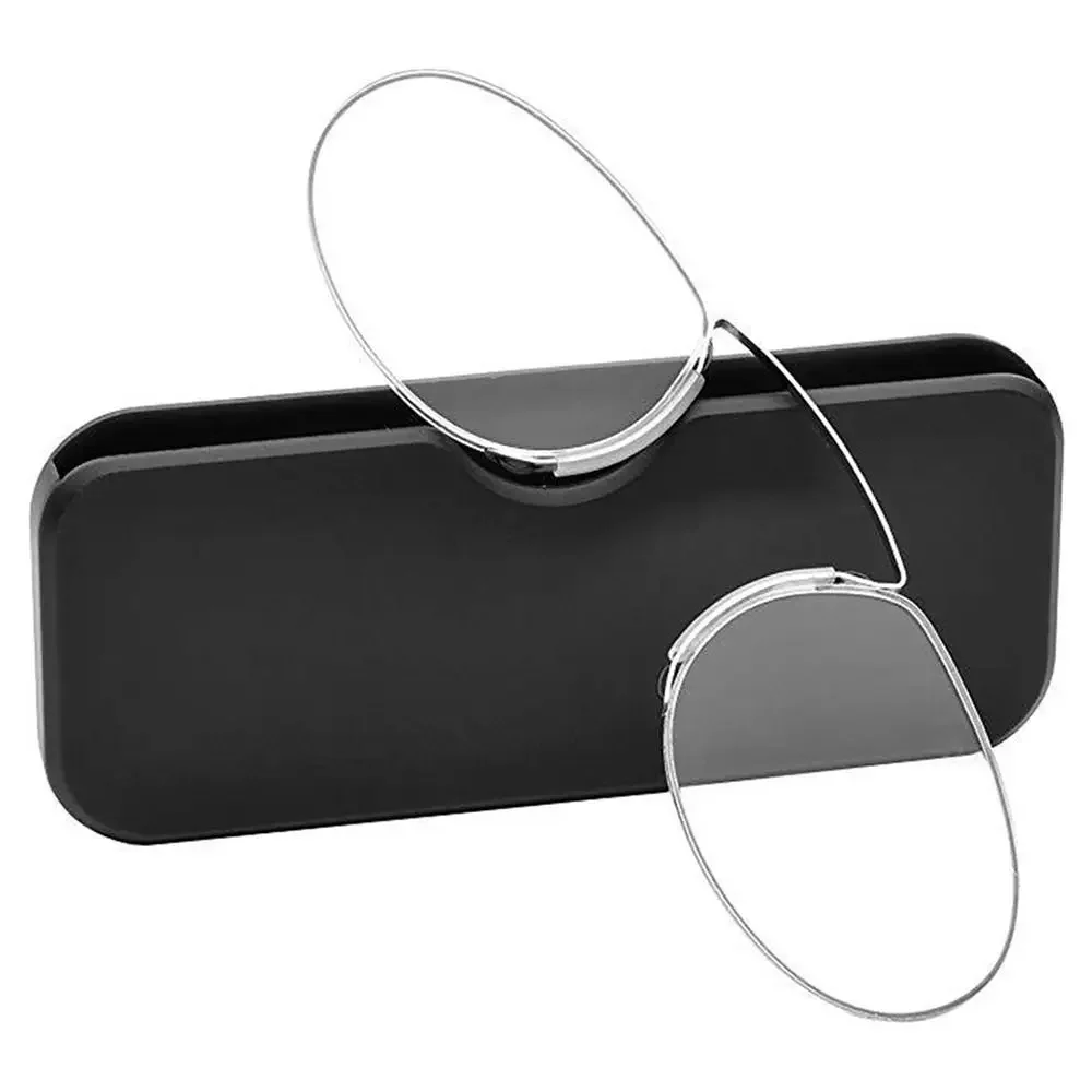 Modische Nasenklammer-Lesebrille, ultraleichte und praktische Presbyopie-Brille für Mobiltelefone, HD-Lesebrille im Retro-Stil Image