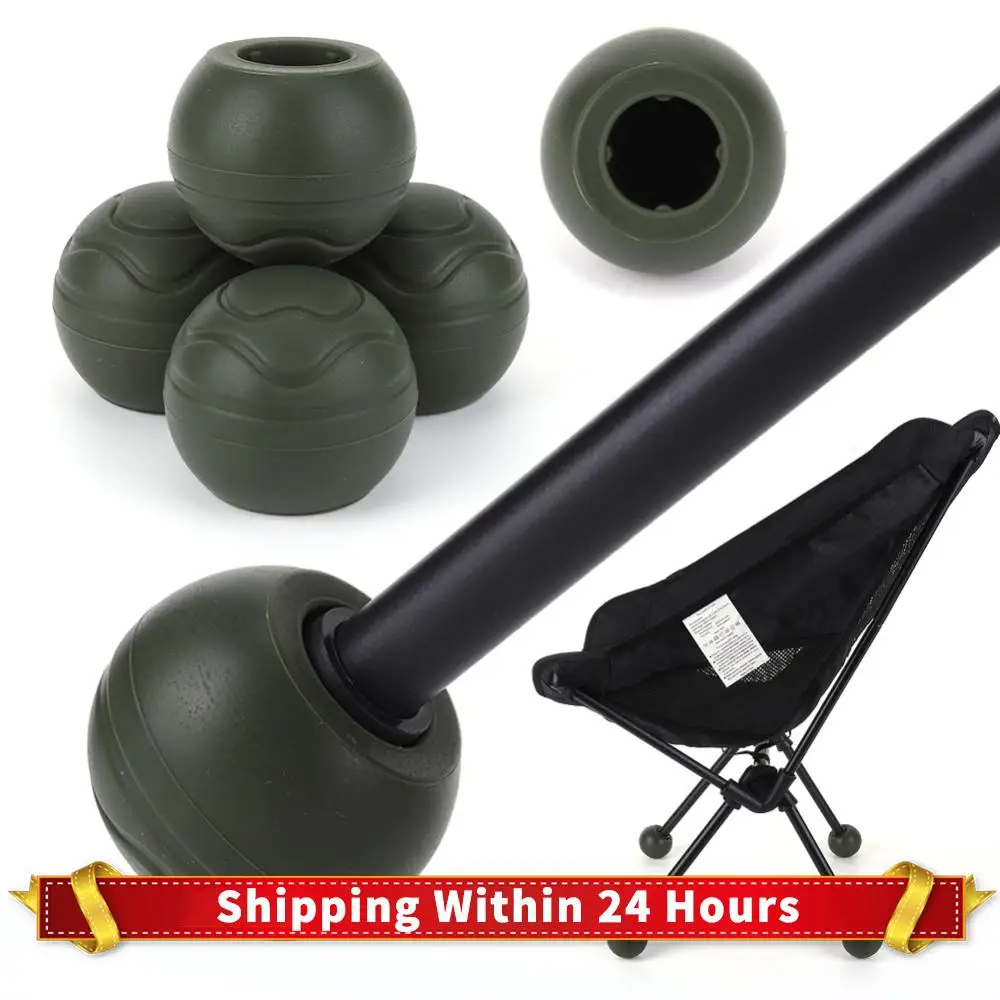 4Pcs Camping Stuhl Bein Kappe Stoßdämpfung Stabilisierung Gummi Ball Füße Outdoor Stuhl Bein Tipps Ball Kappe für Helinox Stuhl Image