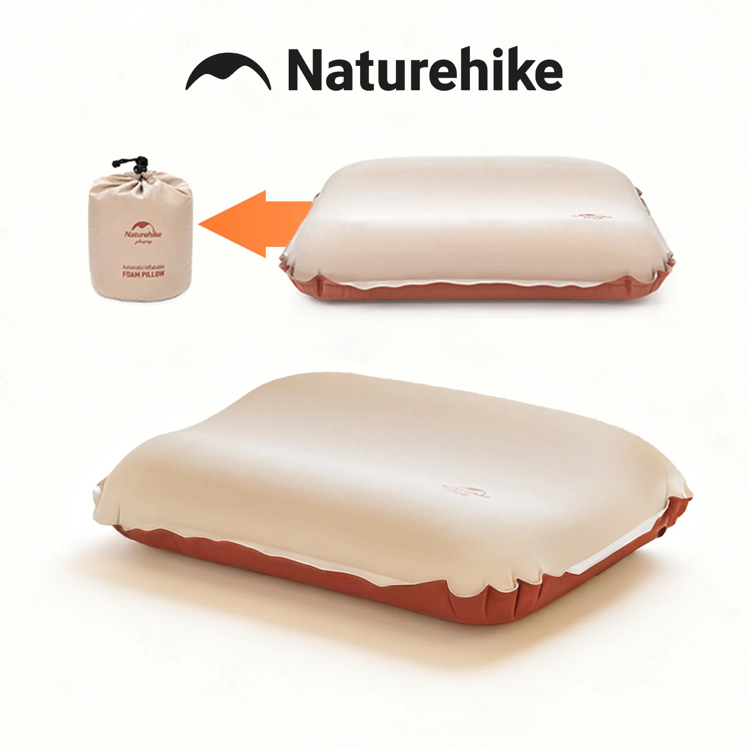Naturehike Memory Foam Camping-Kissen, selbstaufblasendes tragbares Kissen, Reisekissen für Camping, Flugzeuge, Wandern, Rucksackreisen Image