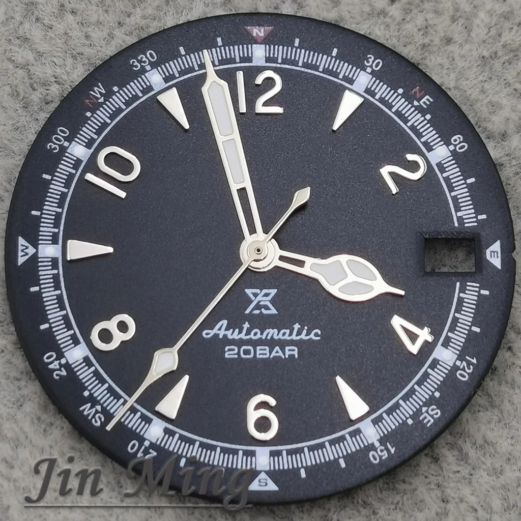 Hohe Qualität 28,5mm Weiß Schwarz Blau Grün Datum NH35 Matte Zifferblatt Grün Leuchtend Für SKX Mod Für NH35 NH36 4R 7S Bewegung