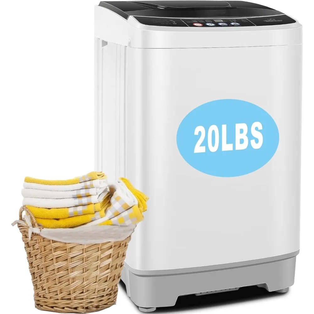 NEW 20Lbs Portable Washing Machine Portable Washer,2.8 Cu.ft Washer&Dryer Combo with Drain Pump,10 Programs 8 Water Level
