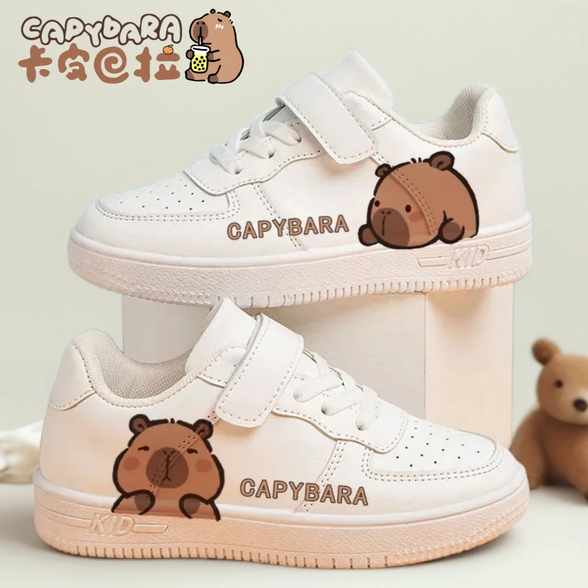 Capybara chaussures enfants blanc Basket chaussures Kawaii Capybara chaussures de Tennis enfants espadrilles décontractées Kapibala chaussures de Sport taille 27-37