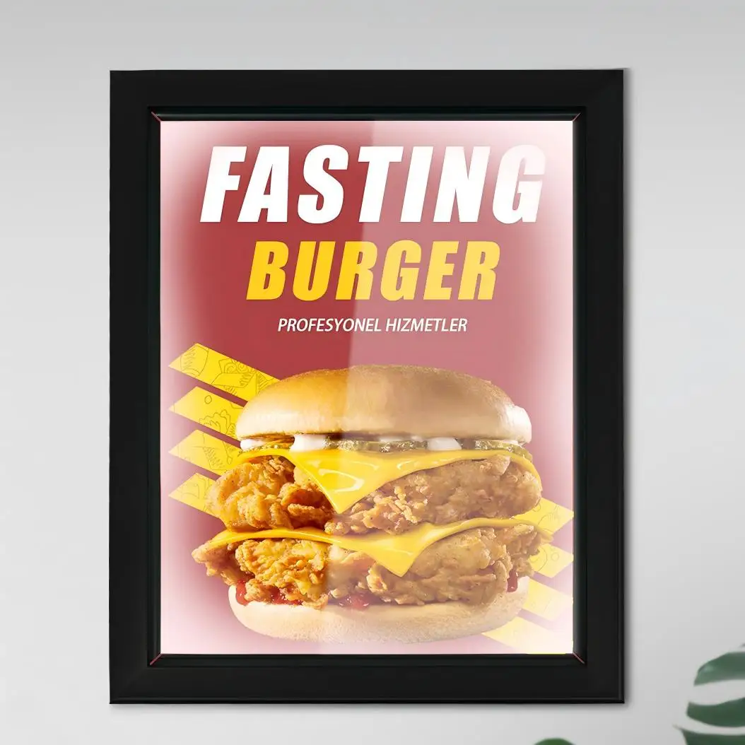 40x50 cm Display per poster con scatola luminosa a LED a risparmio energetico Cornice in alluminio a parete per display pubblicitario per menu del ristorante (34x44 cm)