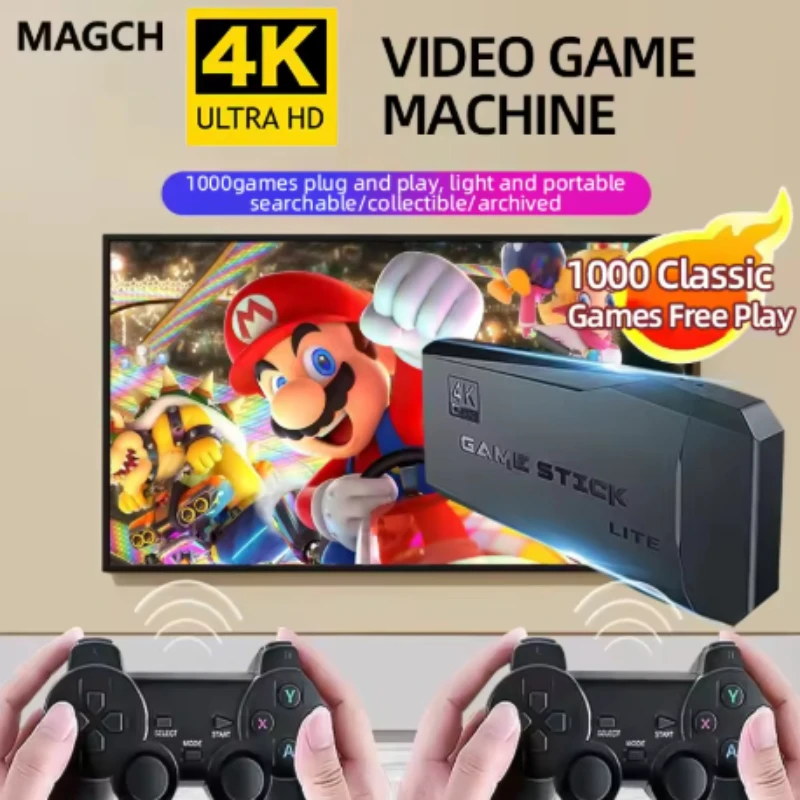 Video Game Sticks M8 Console 2.4G Dual Wireless Controller Game Stick 4K 20000 games 64GB Retro game For Dropshiopping Xmas Gift