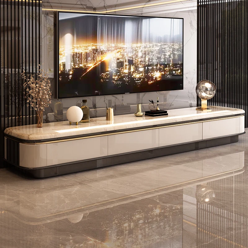 Luxus-Salon-TV-Ständer, ästhetische Wand, Kaffee, Designer-Wohnzimmer-TV-Ständer, weiß, moderne Suporte Para TV-Möbel im chinesischen Stil