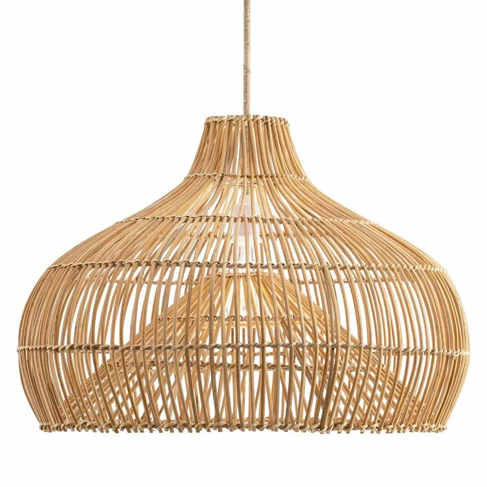 JOYINLED Moderne Rattan Pendelleuchte Kreative Kunst Design LED Lampe für Restaurant Wohnzimmer Büro Insel Dia.40 LED Kronleuchter