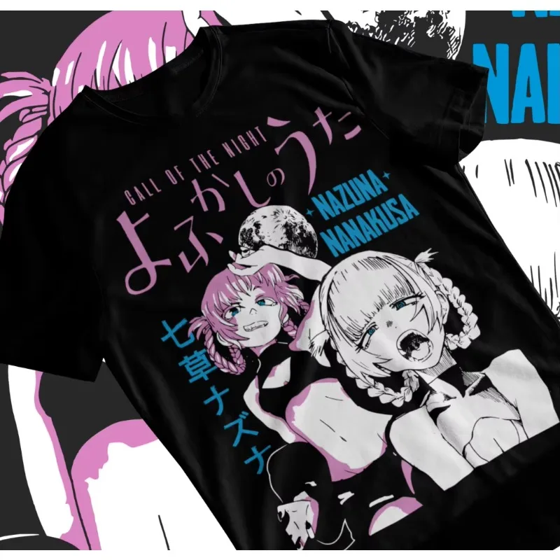 Trends Sommer 2025 Cosplay Anime Kou Yamori Shirt Call of The Night Nazuna Nanakusa Anime Kawaii Shirt Soft Tee Anime Kleidung Image