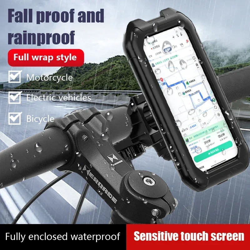Wasserdichter Motorrad Fahrrad Handyhalter 360° ° Drehbarer, verstellbarer GPS-Ständer für iPhone Xiaomi Outdoor-Reitnavigationshalter Image