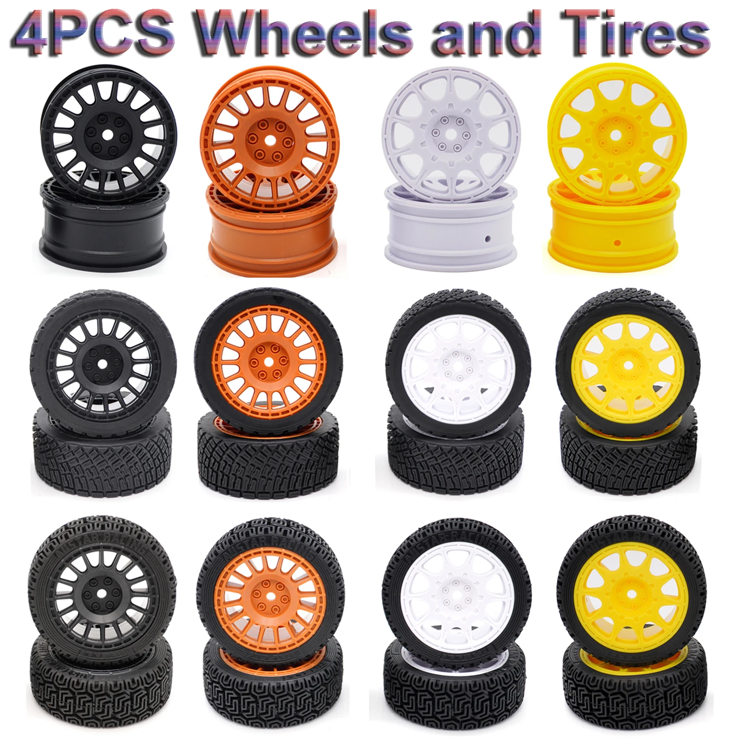 1/10 RC Räder Drift Felge Gummireifen 12mm HEX für Tamiya Traxxas RedCat HSP HPI Tamiya Kyosho RC Rally On-Road Racing Cars Teil