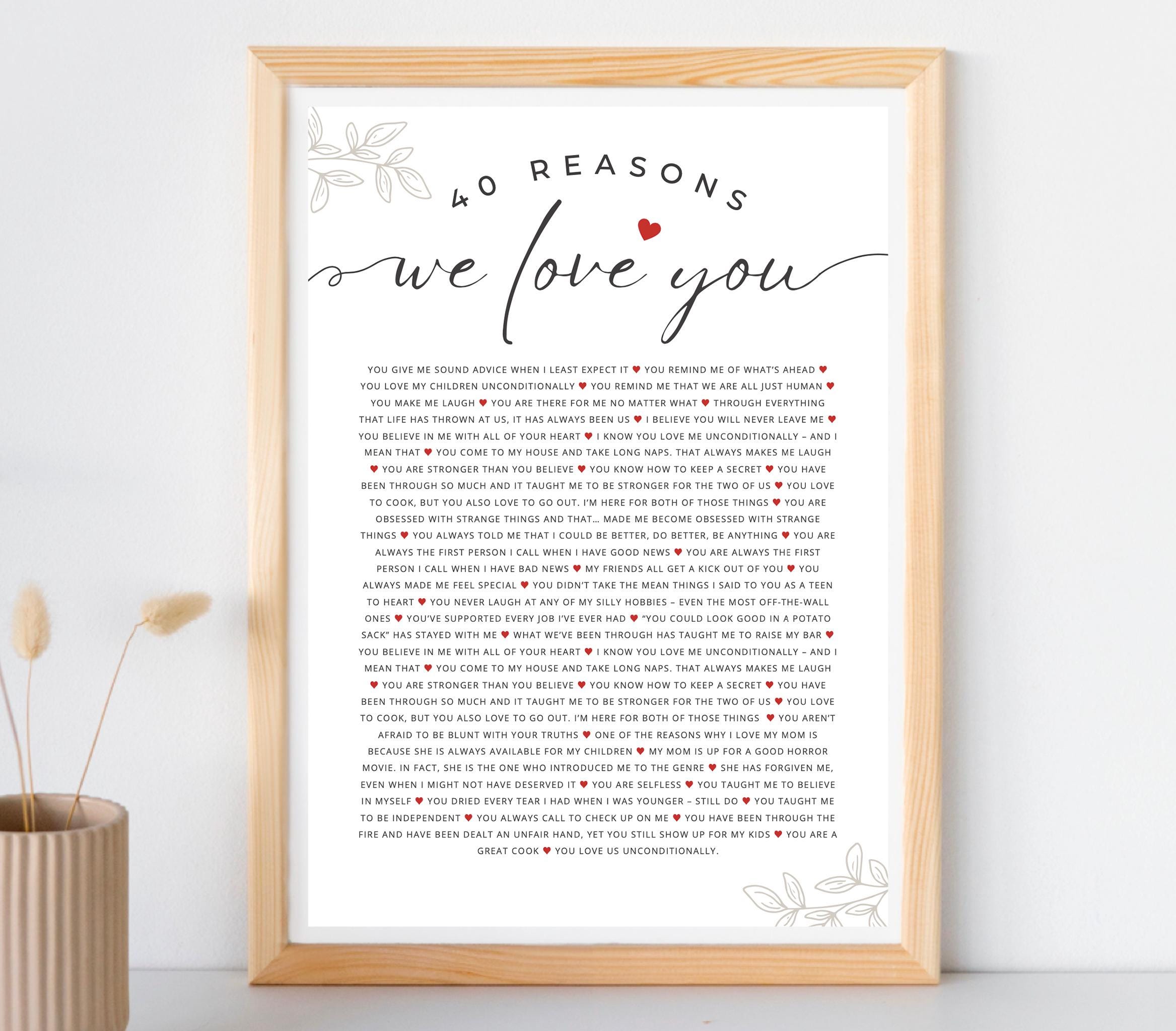 80 motivi per cui ti amiamo, regalo per l'80o compleanno, 80 cose che amiamo di te, decorazione per l'80o compleanno, modello Canva, 80 idee per il co