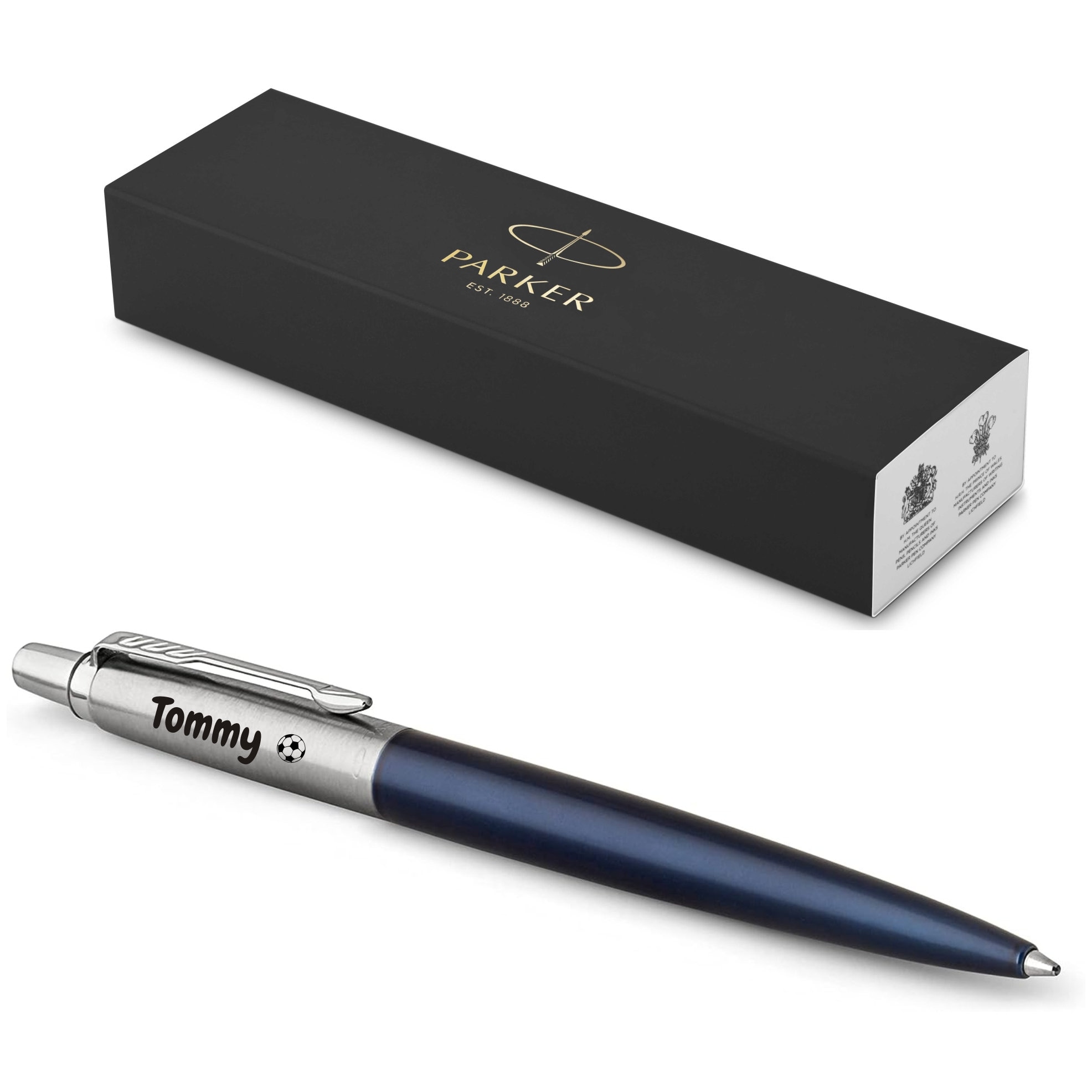 Penna PARKER Jotter Core riciclata con incisione | Penna premium | Confezione regalo | Blu | Regalo personalizzato | Compleanno Blu Reale C.C.