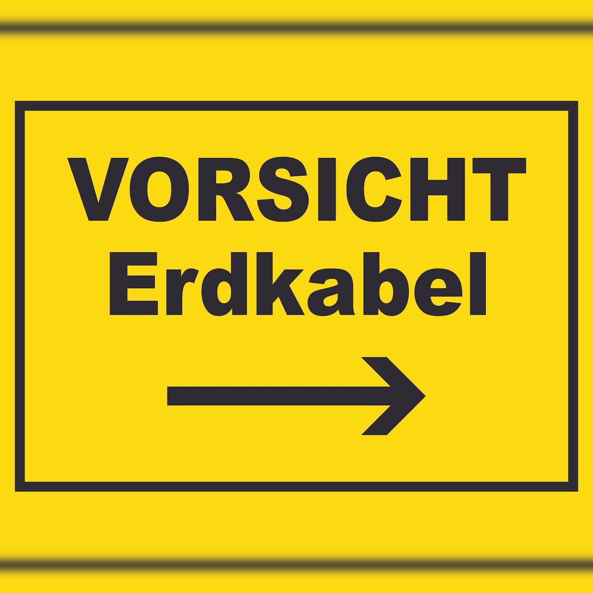 HB-Druck Vorsicht Erdkabel mit Richtungspfeil rechts Schild A5 Rückseite selbstklebend Image