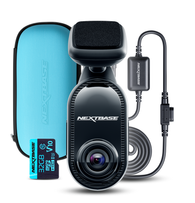 Nextbase Piqo 2K Bundle – Compact 2K Dash Cam + 32GB SD, WiFi, Smart Parking Mode, Bluetooth, GPS, SOS Emergency with Protective Pouch