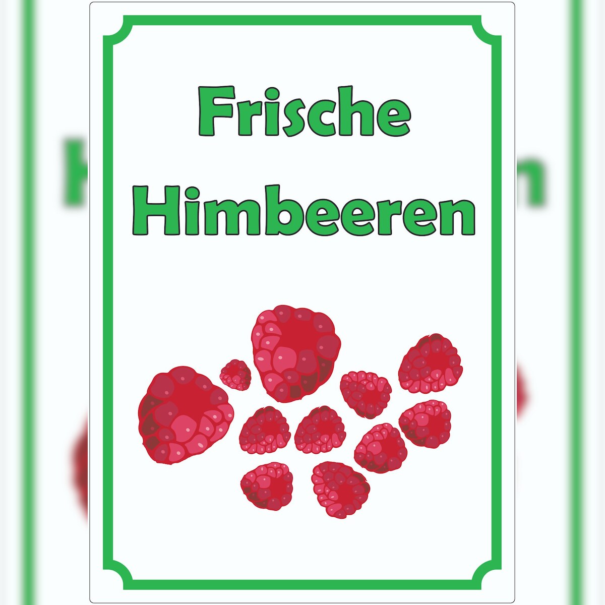 HB-Druck Frische Himbeeren Aufkleber Hochkant A1 (594x841mm) Image