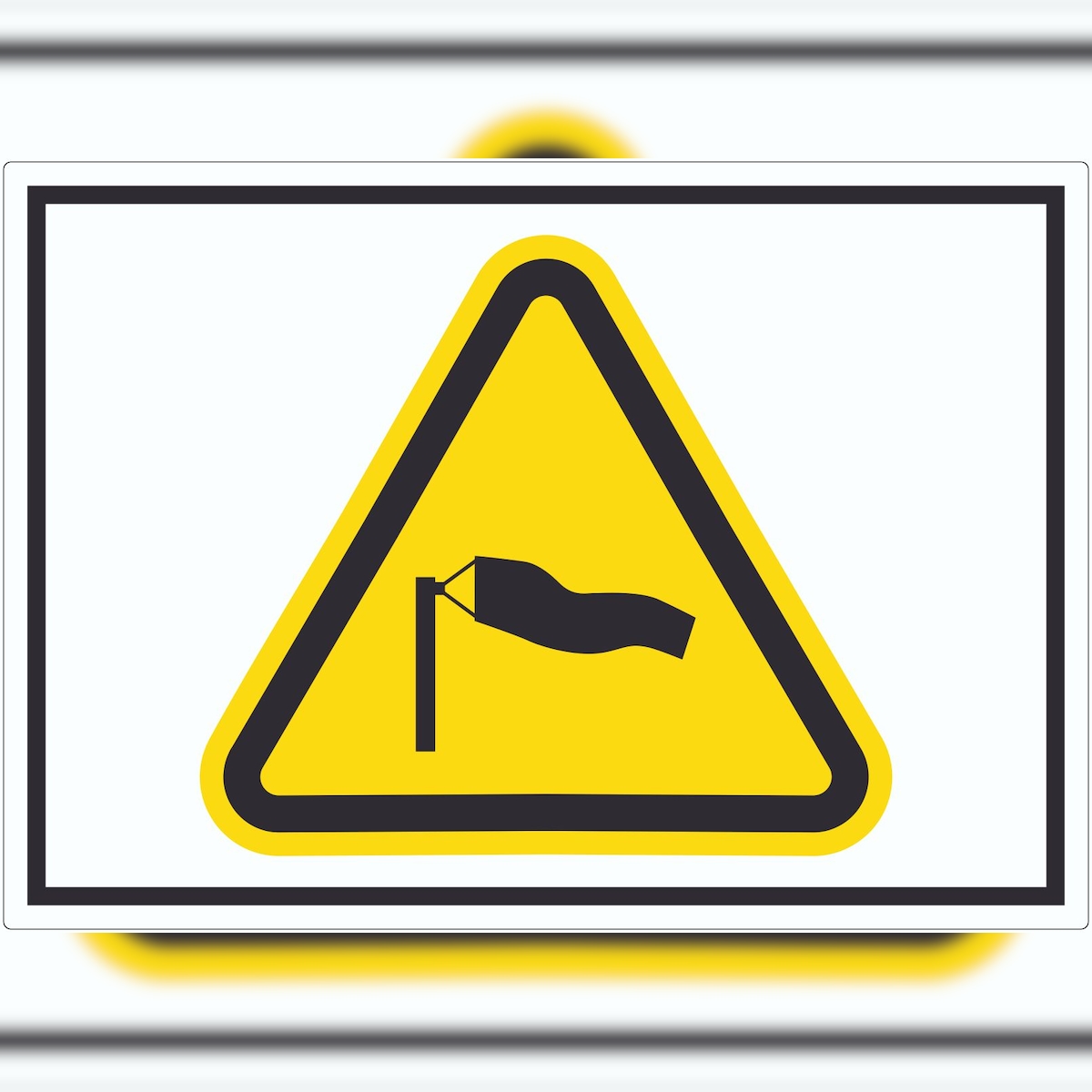 HB-Druck Aufkleber Warnung starker Wind Symbol A9 (37x52mm) Image