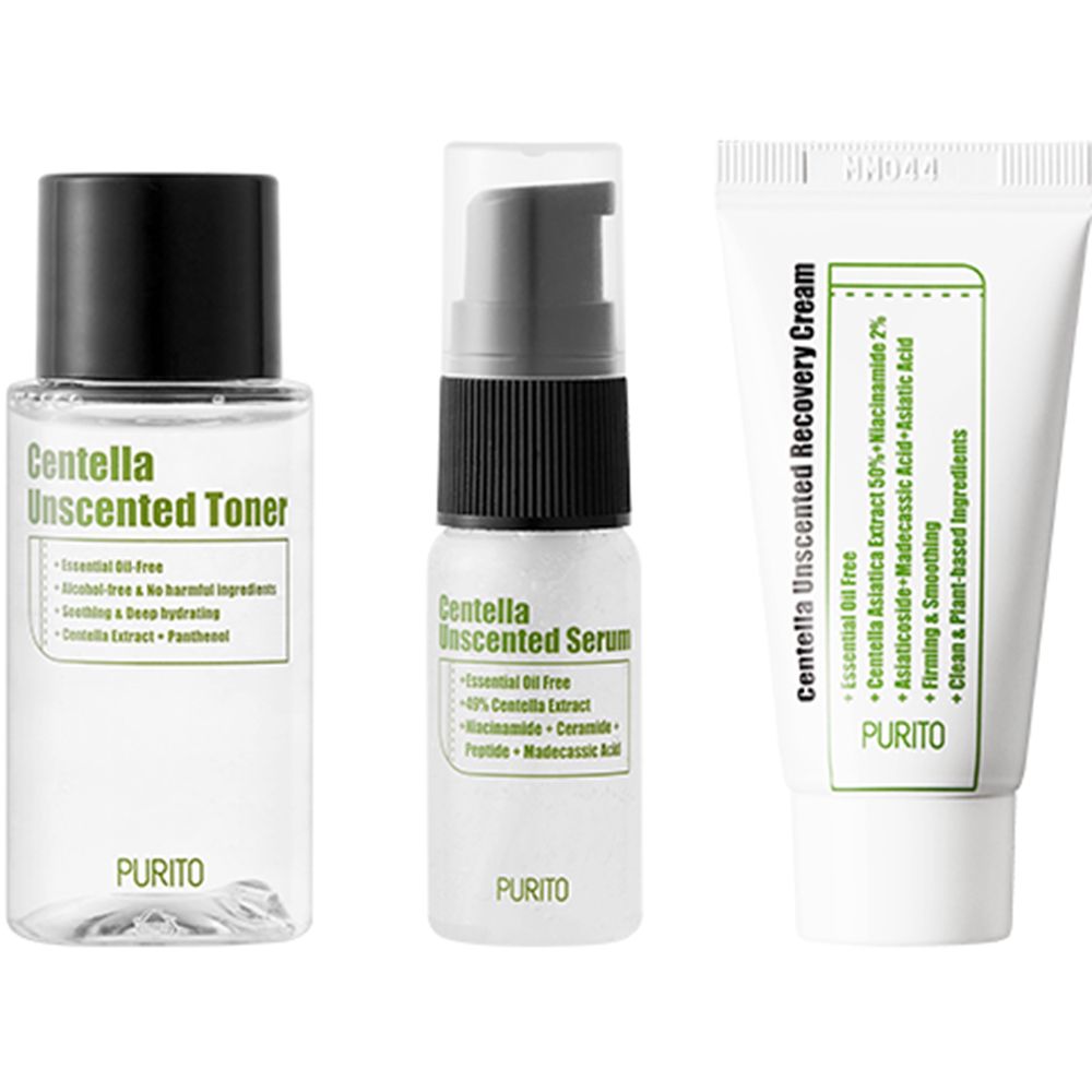 PURITO Wonder Releaf Centella Unscented Mini Kit – lenitivo e senza pr