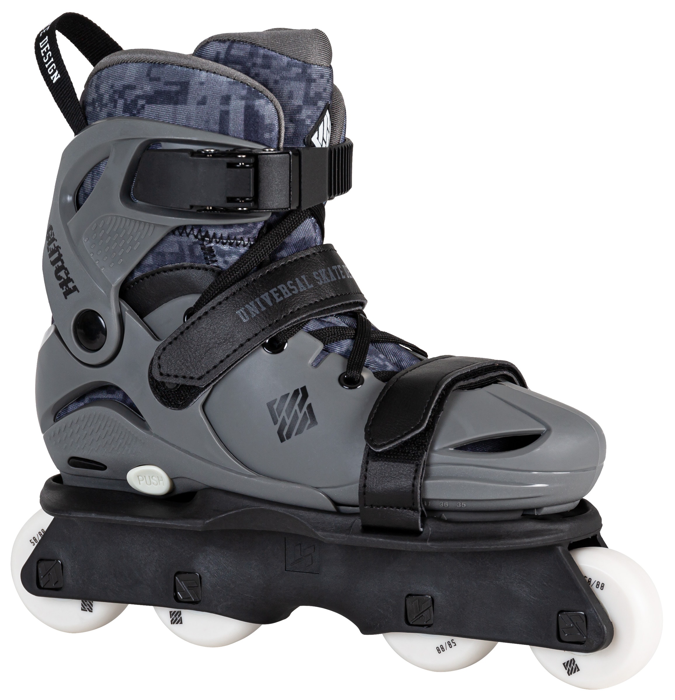 Inlineskates USD "Glitch Adj." Gr. 35, schwarz, Inlineskates_Rollschuhe, Kinder, 35/38 (bis ), Kunststoff