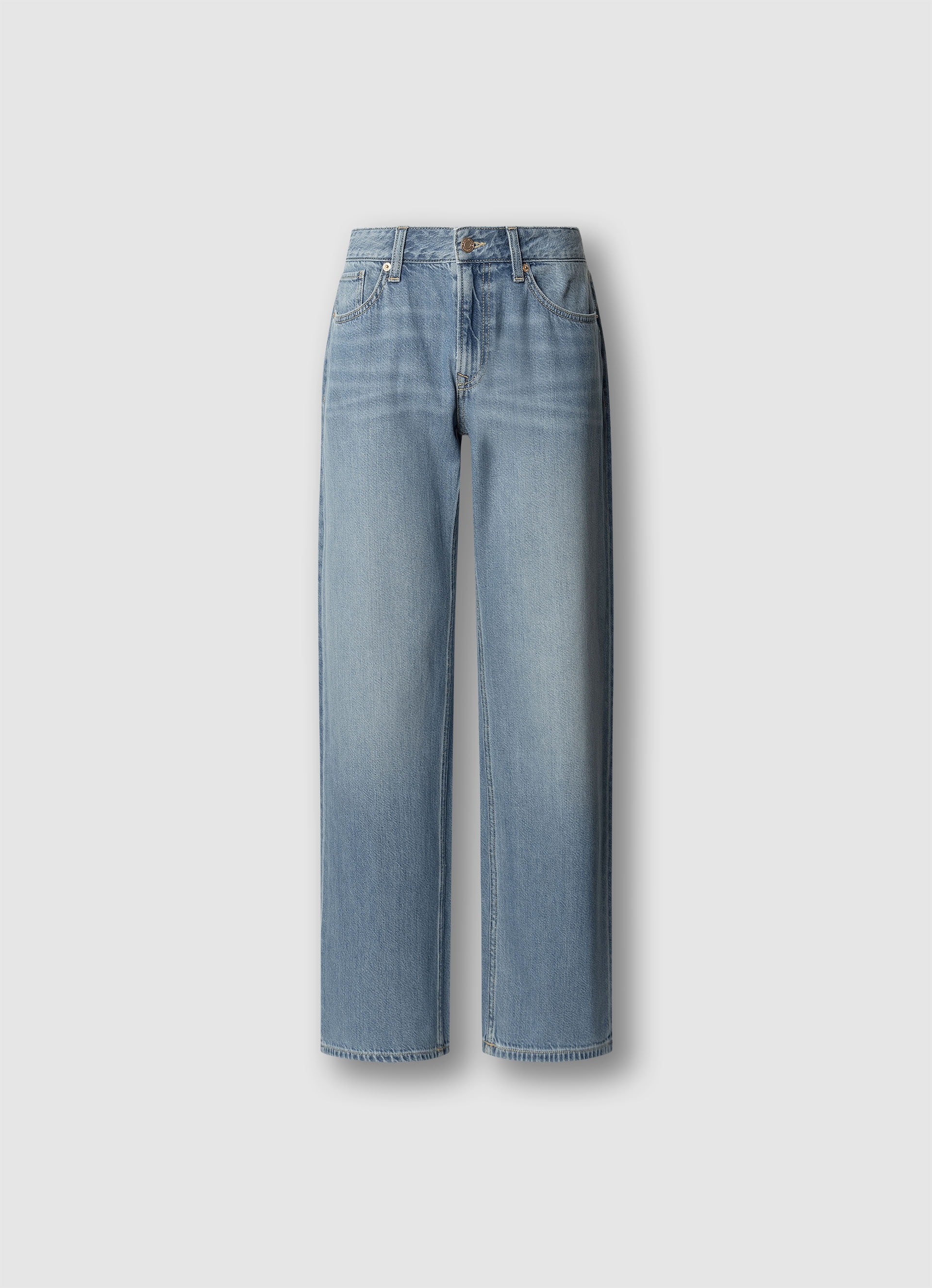 Loose-fit-Jeans PEPE JEANS "LOOSE ST JEANS LW NICKY", Damen, Gr. 32, Länge 32, light blau used, Denim/Jeans, Obermaterial: 64% Baumwolle, 36% Lyocell, loose fit lang, Jeans