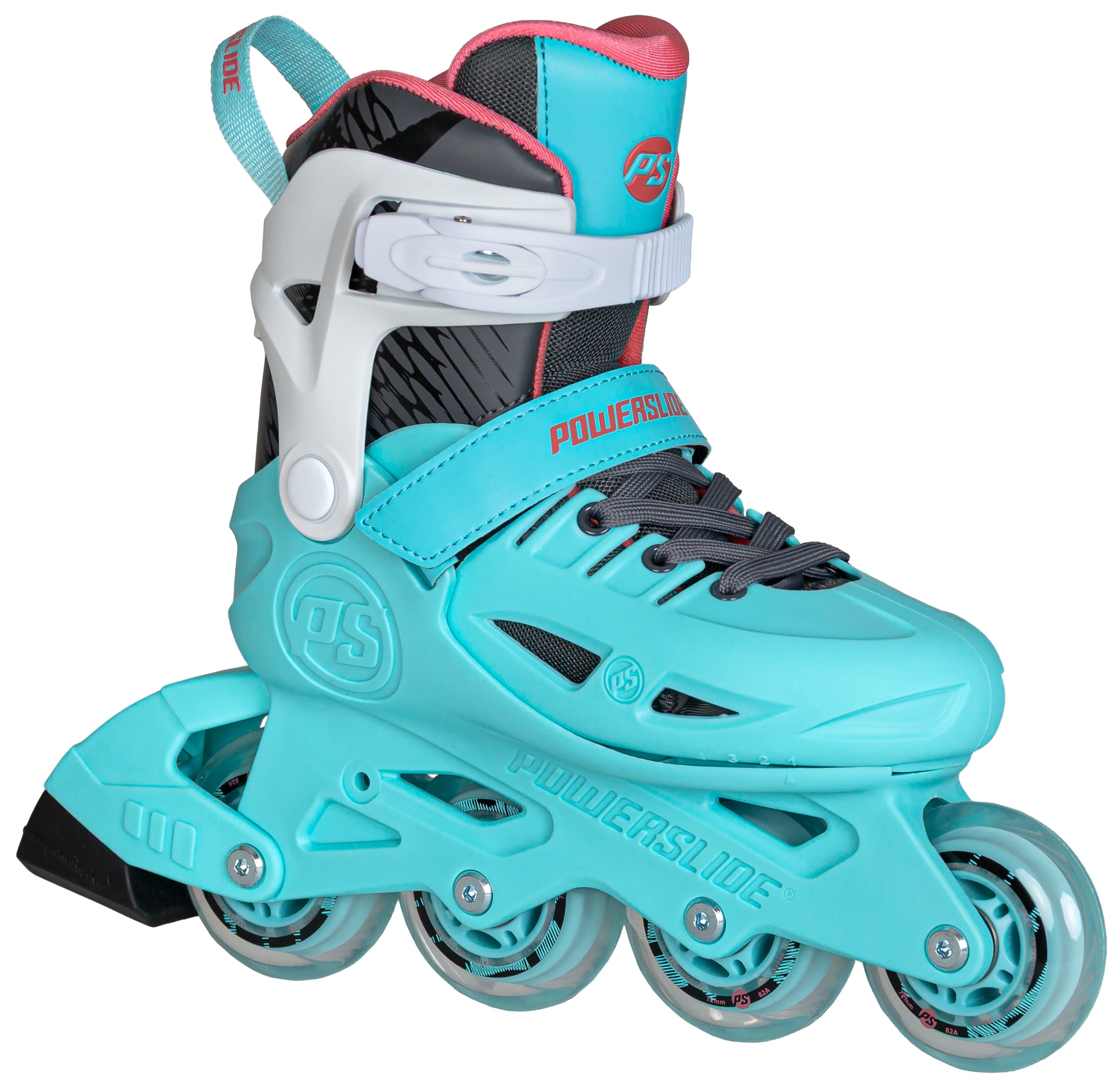 Inlineskates POWERSLIDE "Stargaze Aqua" Gr. 29, weiß, Inlineskates_Rollschuhe, Kinder, 29/32 (bis 80 kg), Kunststoff
