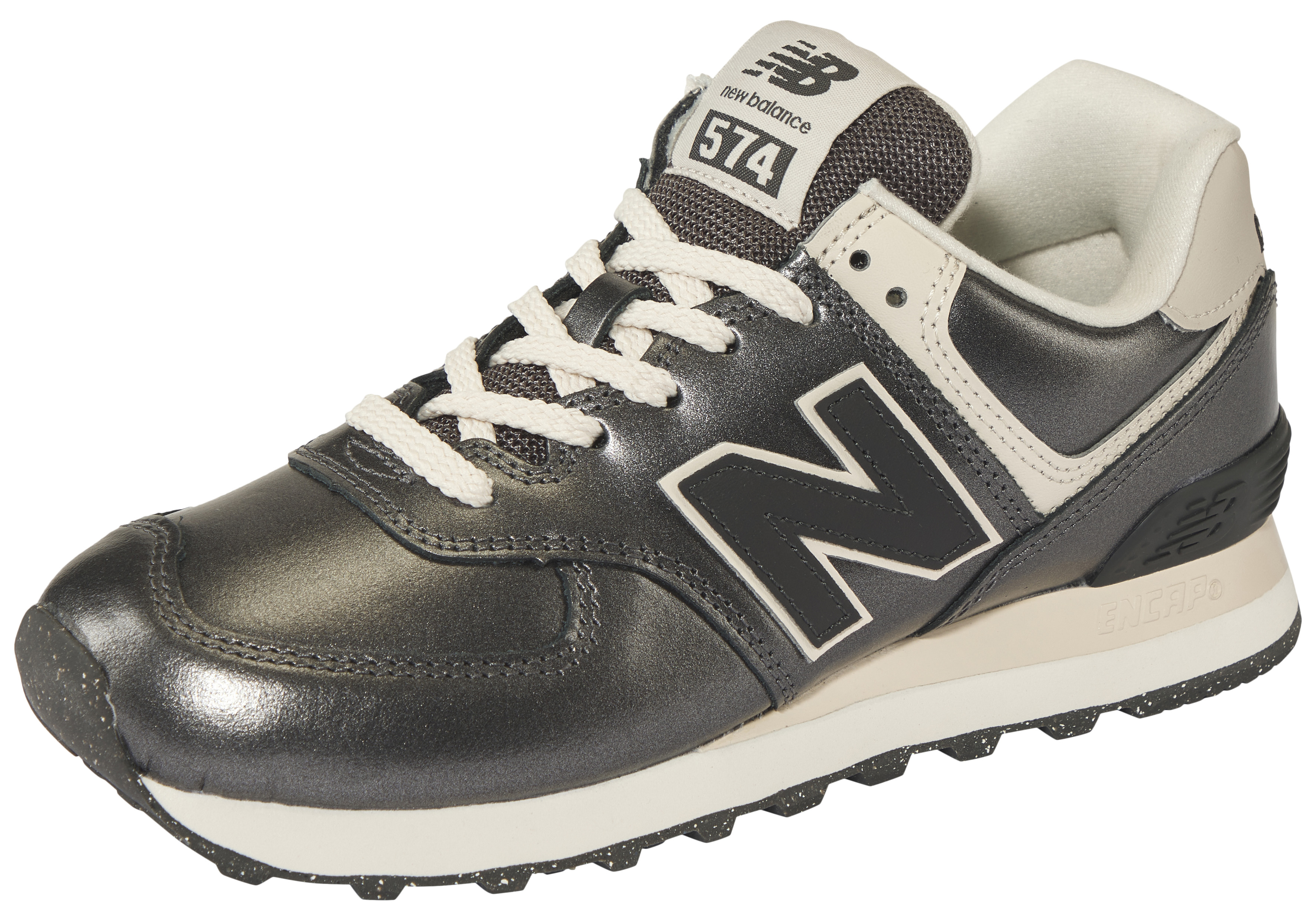 Sneaker NEW BALANCE "WL574", Damen, Gr. 37, metallic bro, Leder, Schuhe Sneaker