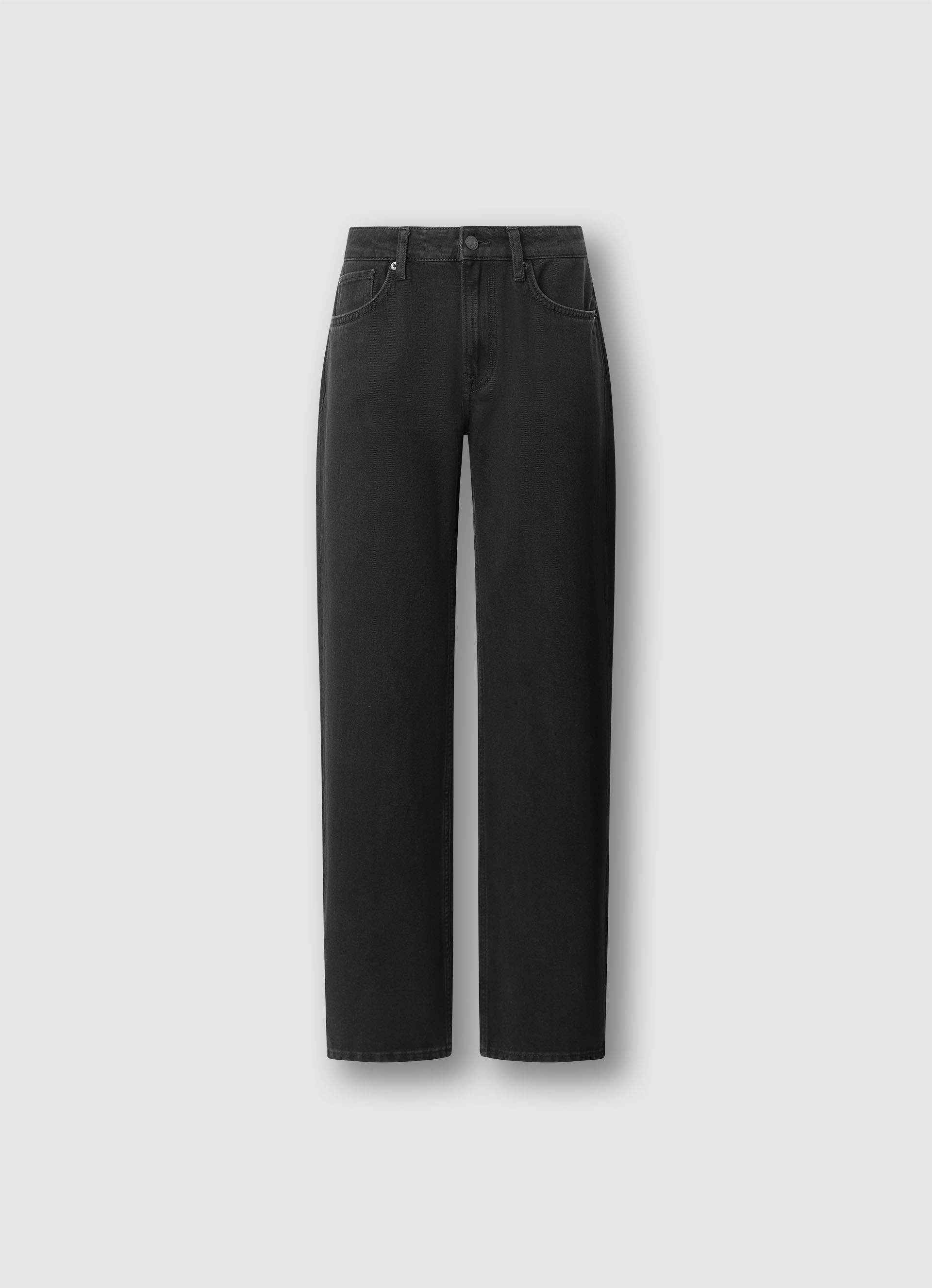 Loose-fit-Jeans PEPE JEANS "LOOSE ST JEANS LW NICKY", Damen, Gr. 28, Länge 32, dunkelblau, Denim/Jeans, Obermaterial: 100% Baumwolle, loose fit lang, Jeans, mit geradem Bein