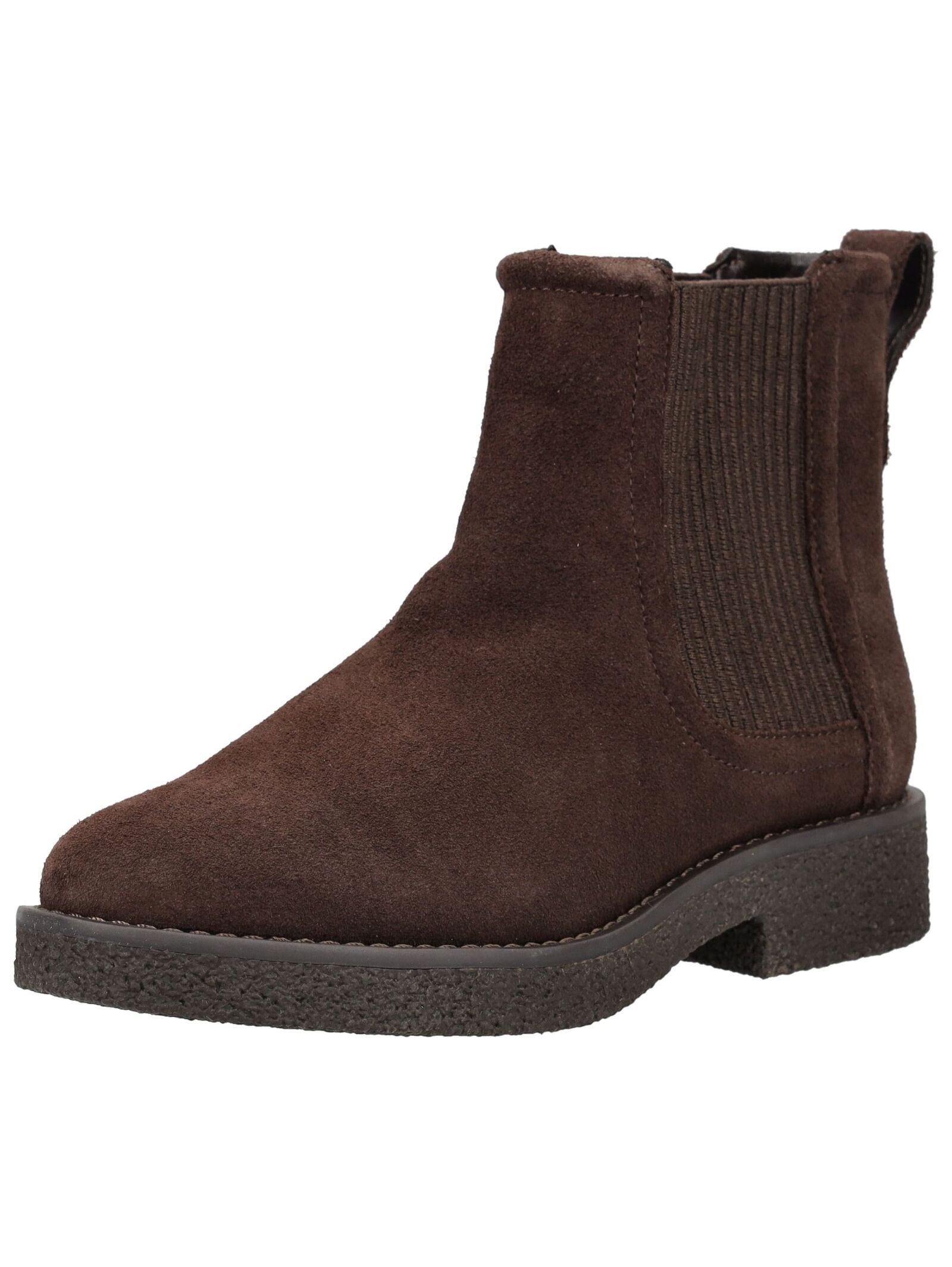 Stiefelette CLARKS "Clarks Stiefelette Veloursleder/Textil", Damen, Gr. 39, dunkelbraun, Textil, Veloursleder, Schuhe Stiefelette