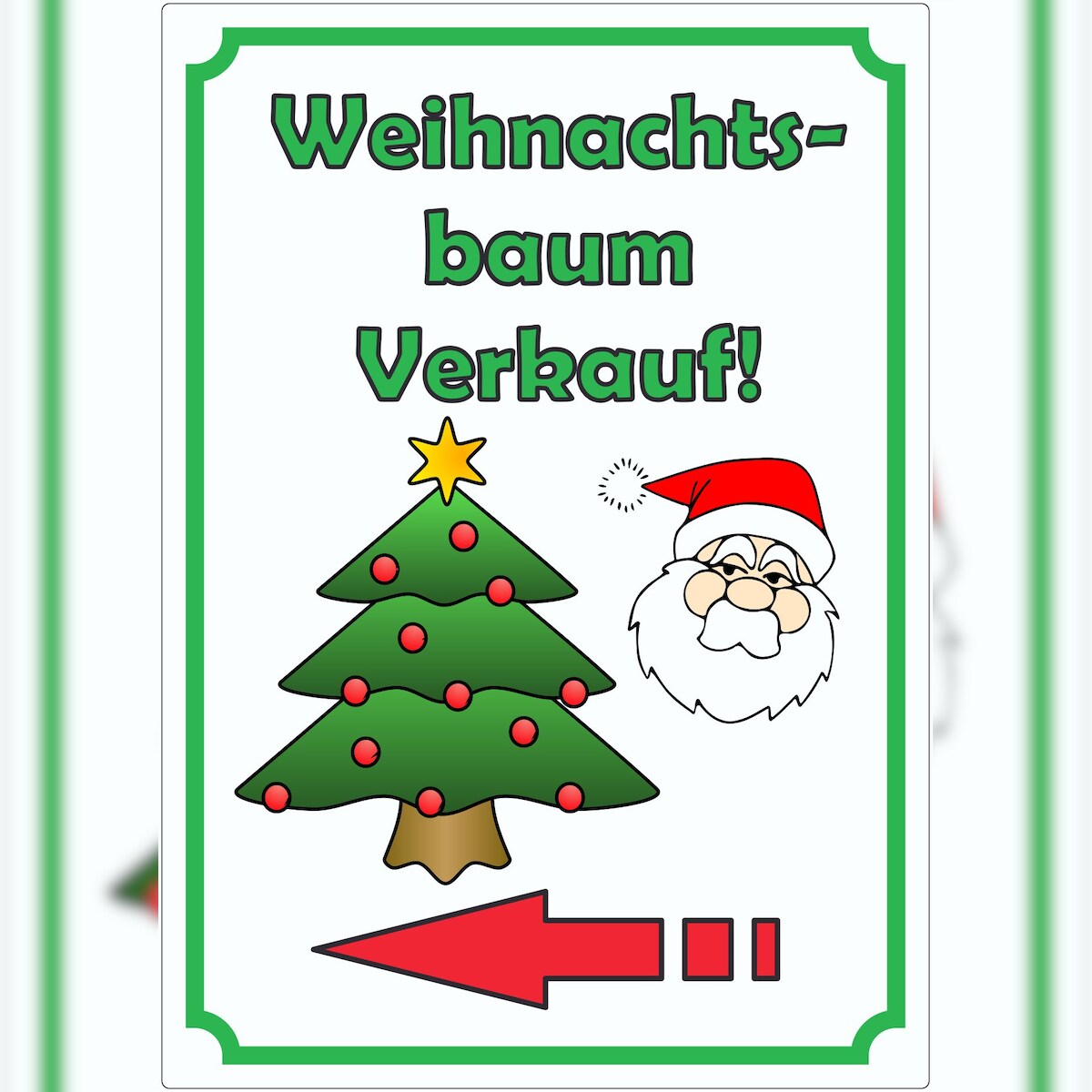 HB-Druck Werbeaufkleber Aufkleber Weihnachtsbaum Hochkant mit Pfeil links A6 (105x148mm) Image