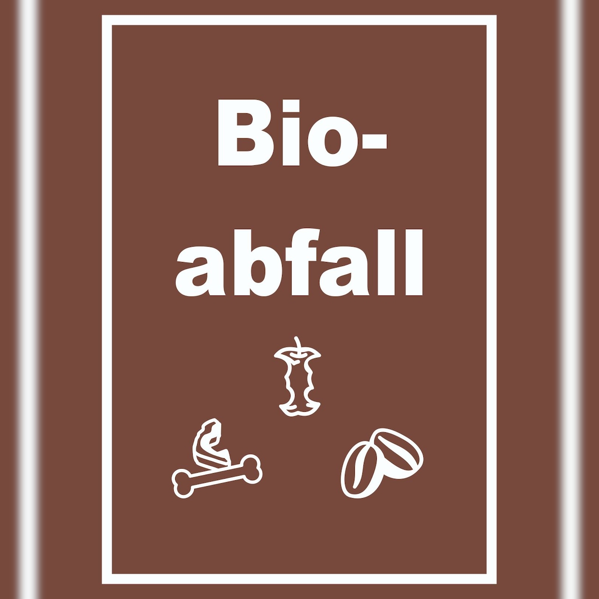 HB-Druck Bioabfall Mülltrennung Schild Text Symbol Essen hochkant A4 Rückseite selbstklebend Image