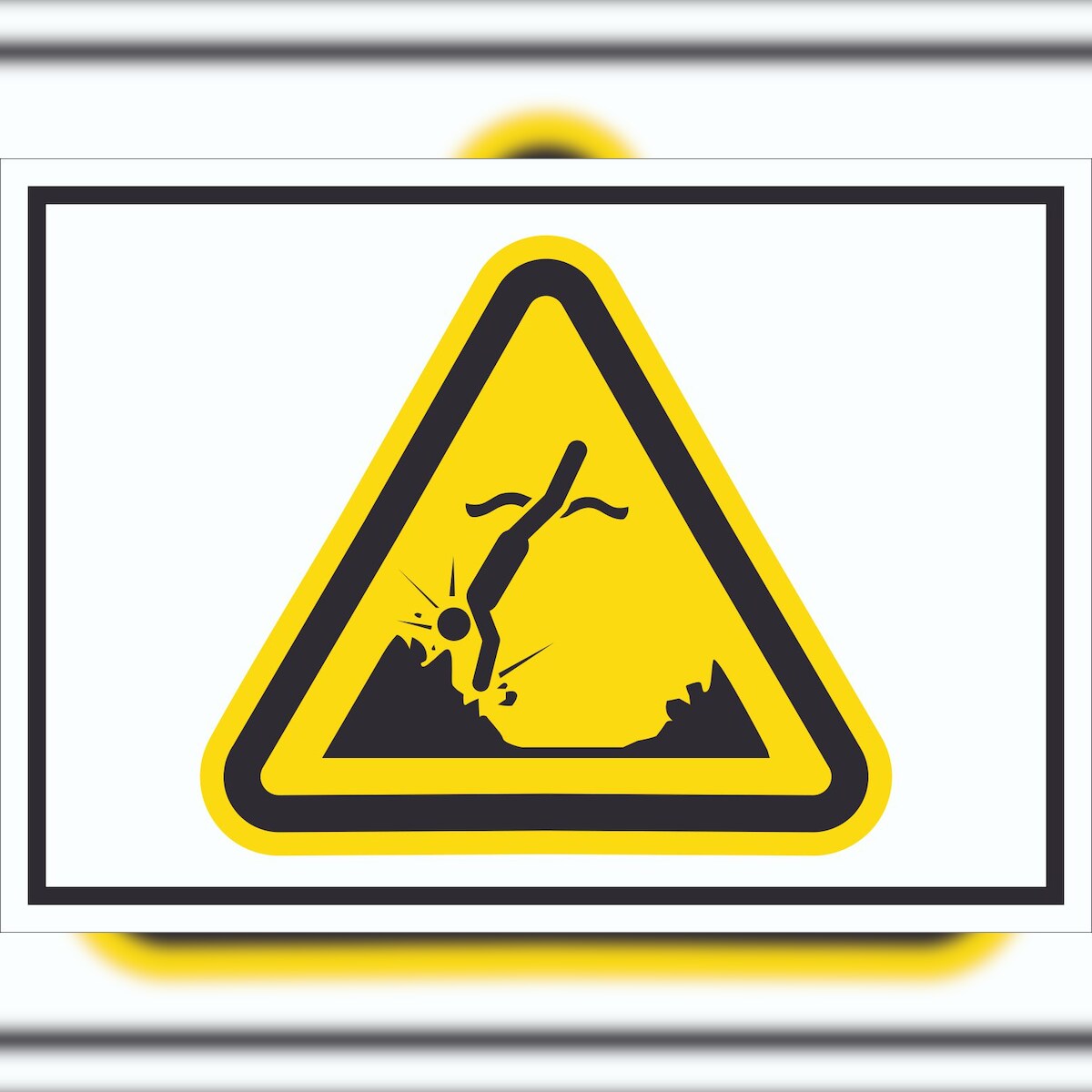 HB-Druck Schild Warnung Objekte Unterwasser Symbol A6 Rückseite selbstklebend Image