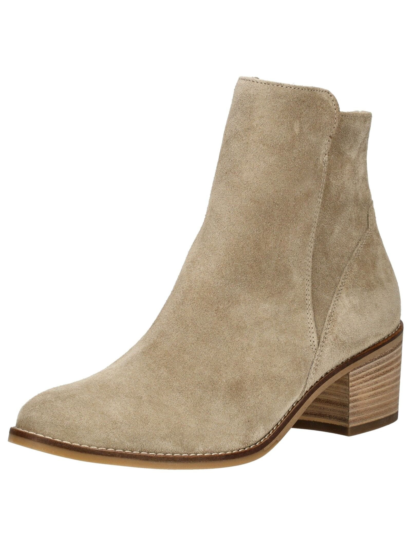 Stiefelette PAUL GREEN "Paul Green Stiefelette Veloursleder", Damen, Gr. 39, beige, Veloursleder, Schuhe Stiefelette