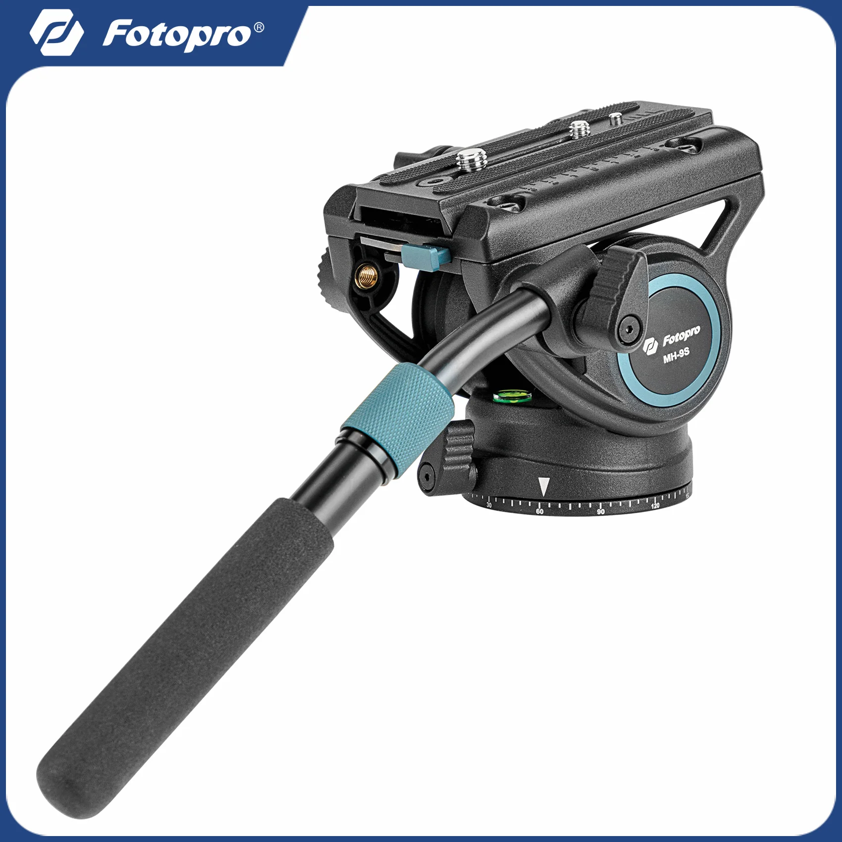 Fotopro Video Fluid Head Drag Pan Panorama-Stativkopf mit Schnellwechselplatte, maximale Belastung 8 kg, für Kameras, Camcorder MH-9S Image