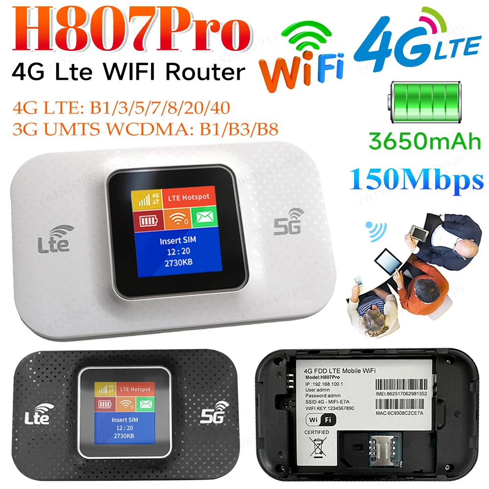 H807Pro Mini Outdoor Hotspot Mobile 4G WiFi Router WIFI Signal Empfänger Tragbare Reise 4G Netzwerk Router 3650 mAh Hotspot Image