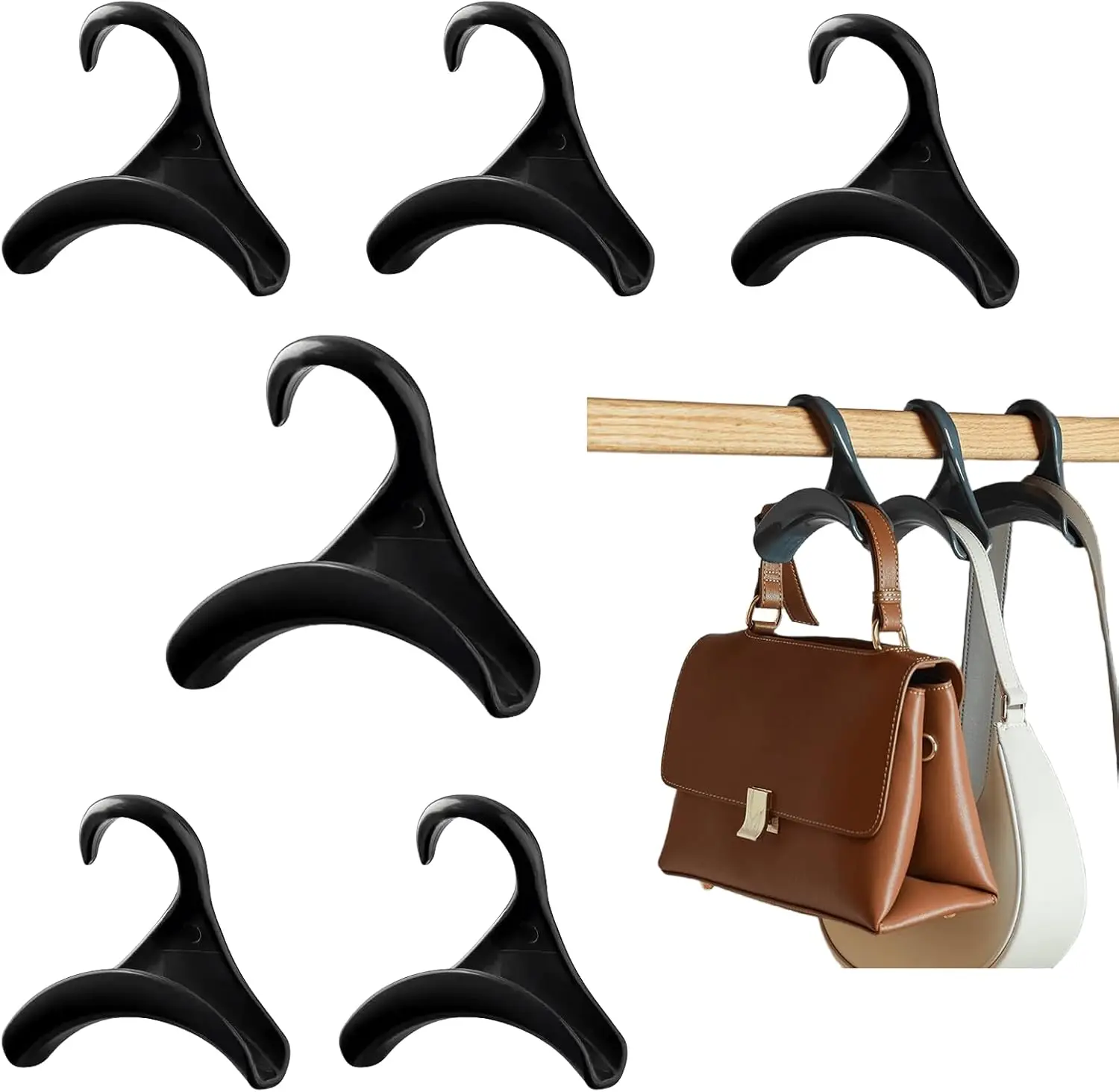 1-10 stücke Tasche Aufhänger Haken Handtasche Hut Schal Lagerung Rack Kleiderbügel Kleiderschrank Rucksack Haken Handtasche Halter Lagerung Rack Organisation Image