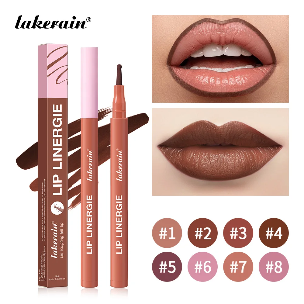 Lakerain Lipliner-Stift, Kugelschreiber, Filzspitze, transferfester Lipliner, Fleck, wischfest, wasserfest, Lipliner, natürliches Make-up Image