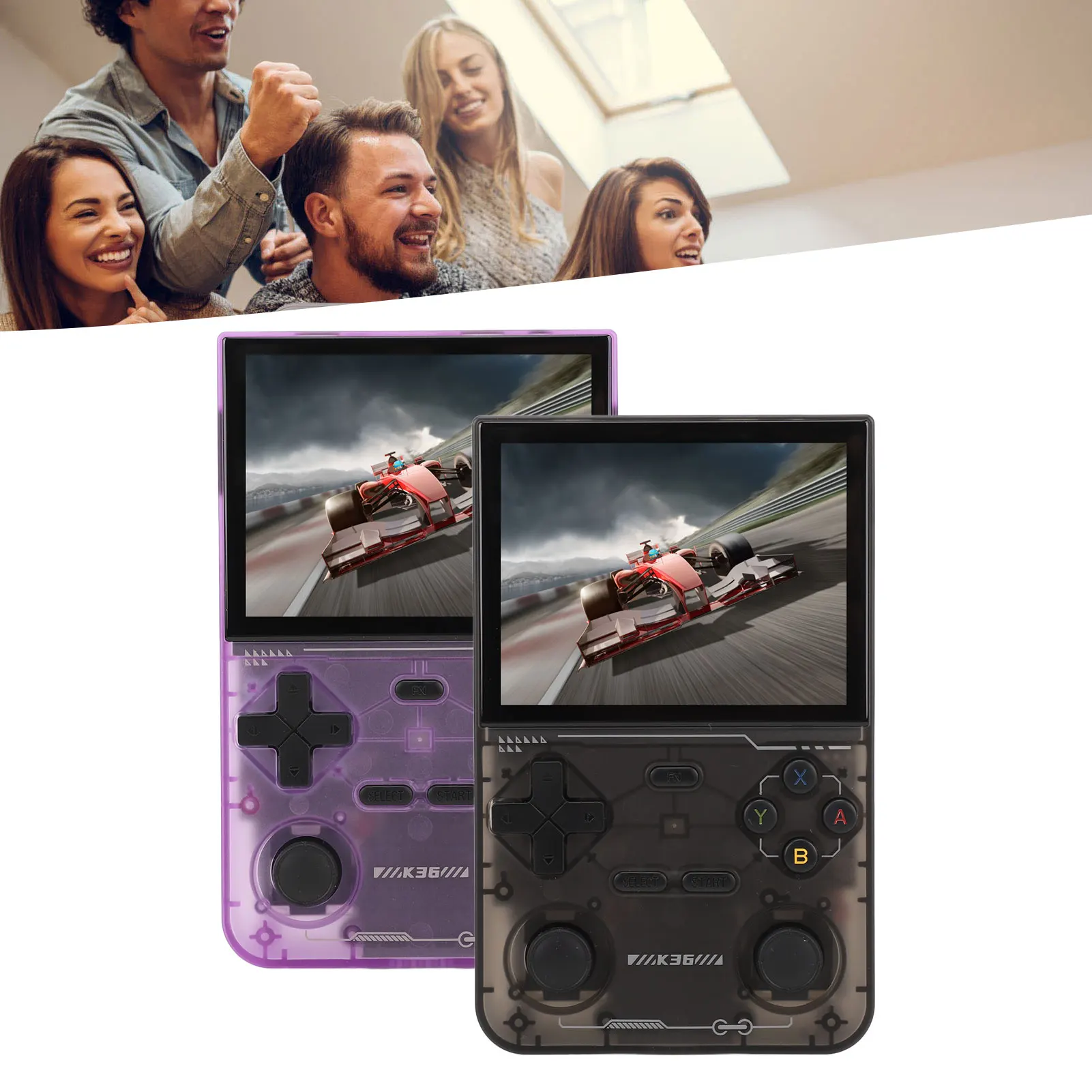 Retro-Handspielkonsole, 3,5-Zoll-Bildschirm, professionelle Chip-Handspielkonsole, Dual-Joystick, 3500 mAh, für Unterhaltung Image