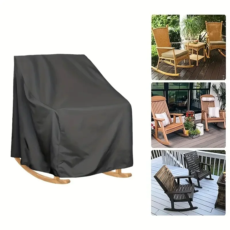 Robuster Outdoor-Schaukelstuhlbezug aus Oxford-Stoff – wetterfester Terrassenmöbelschutz mit verstellbarem Kordelzugverschluss Image