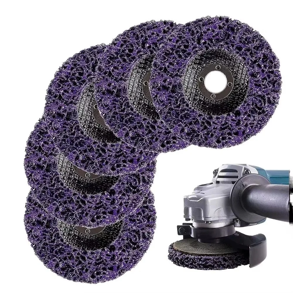 100/115/125mm Korallen Poly Streifen Disc Diamant Schleifen Rad Klappe Disc Schleif Rad Farbe Rost Entfernung sauber Für Winkel Grinder Image
