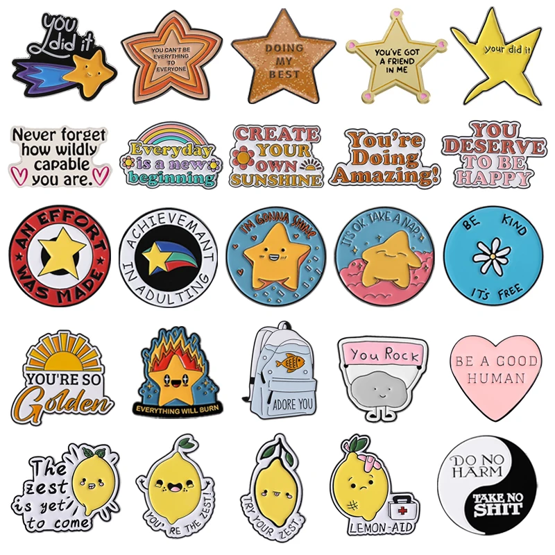 Inspirierende Zitate, Emaille-Anstecknadeln, „Your Did It Doing My Best Be a Good“, menschliche Metallbroschen, Anstecknadel, Schmuck, Geschenke für Freunde Image