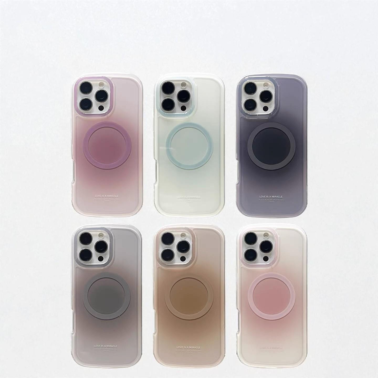 Custodia per iPhone MagSafe sfumata - Custodia protettiva trasparente e morbida, custodia per telefono con effetto sfumato pastello, compatibile con l