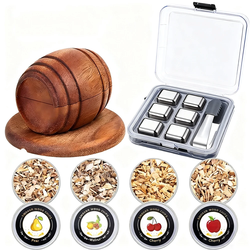 Cocktail-Räucher-Ei-Set, altmodisches Getränk-Räucher-Set, Geburtstags-B Bourbon-Whisky-Geschenke für Männer mit einem Filtersieb Image