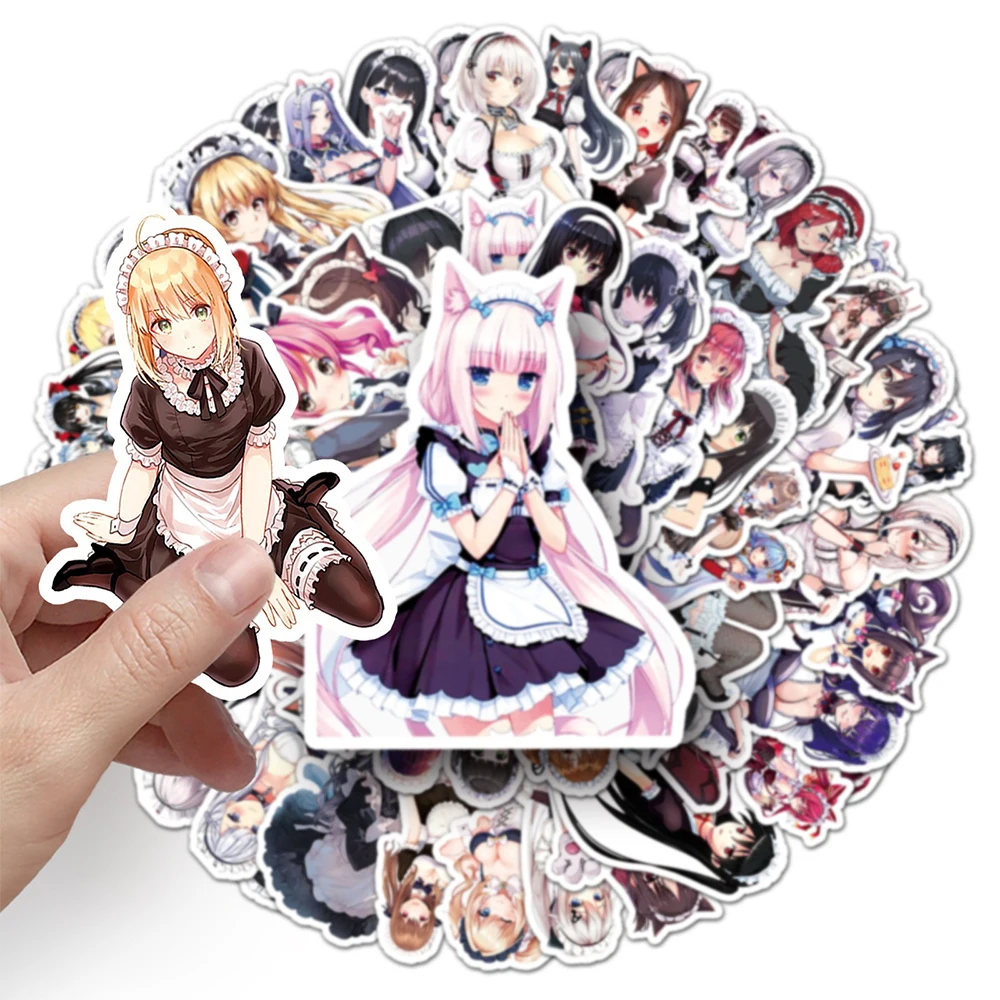 10/30/50 Stück Kawaii Anime Maid Dressing Mädchen Aufkleber Niedliche Cartoon Aufkleber DIY Laptop Skateboard Handyhülle Wasserdichte Aufkleber Spielzeug Image