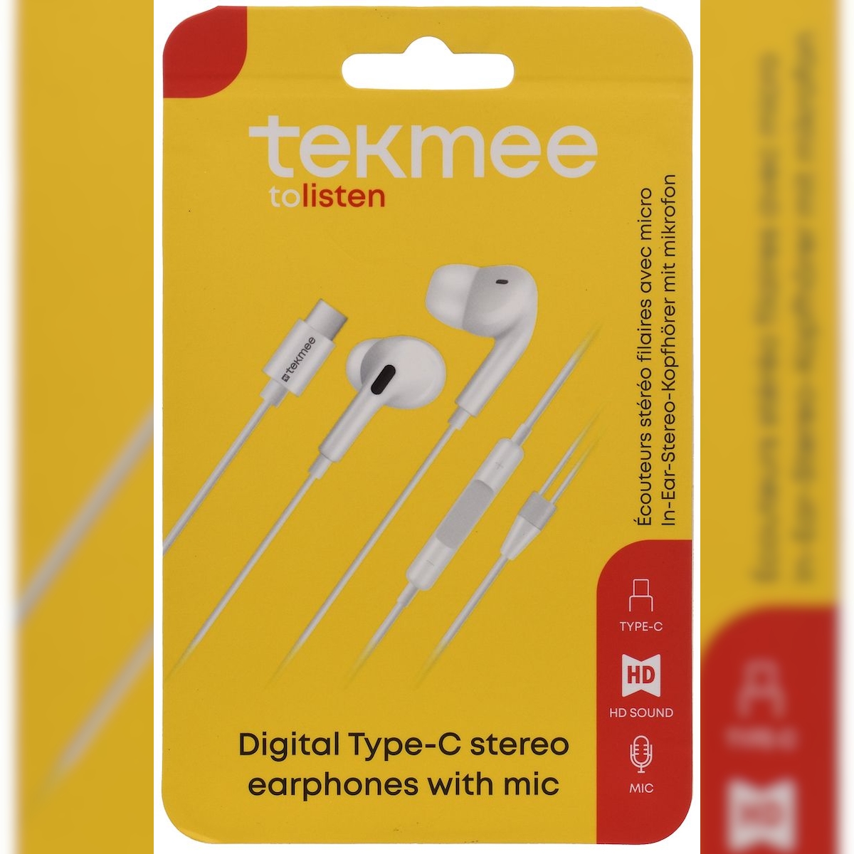 TEKMEE 40 43 01 63 Kopfhörer Stereo USB-C In-Ear mit Kabel weiß