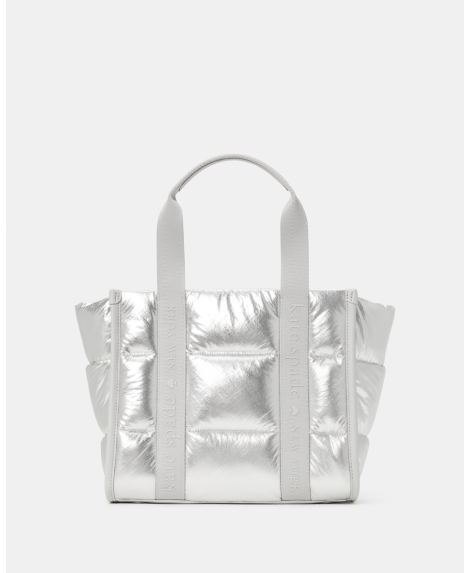 Kate Spade Womens Kip Puffy Small Tote - Silver - One Size | Kate Spade Sale | Discount Designer Brands
