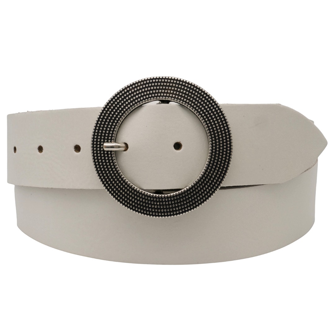 Ledergürtel ANNAMATONI "AnnaMatoni Ledergürtel Flia Ledergürtel Flia", Damen, Gr. TW110 - 125cm Gesamtlänge, weiß 100, 100% Leder, Gürtel Ledergürtel Image