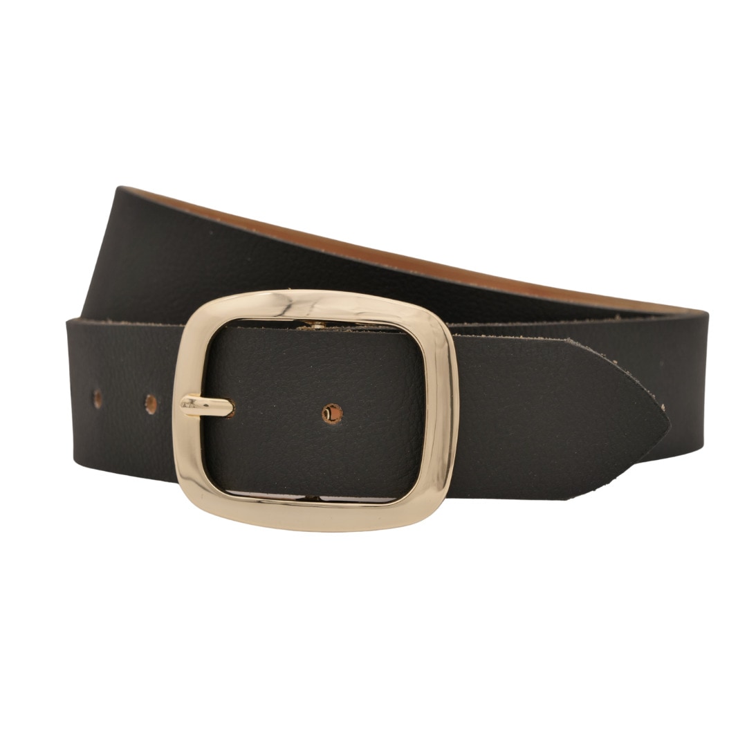 Ledergürtel ANNAMATONI "AnnaMatoni Ledergürtel Zia Ledergürtel Zia", Damen, Gr. TW85 - 100cm Gesamtlänge, schwarz (schwarz 790), 100% Leder, Gürtel Ledergürtel Image