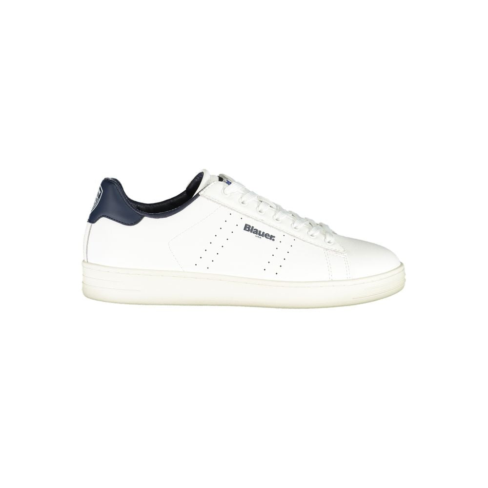 Blauer Weiße Leder Herren Sneaker