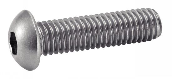 Vis à métaux tête bombée hexagonale creuse inox A2 ISO 7380 6X60 boîte de 100 ACTON 622026X60