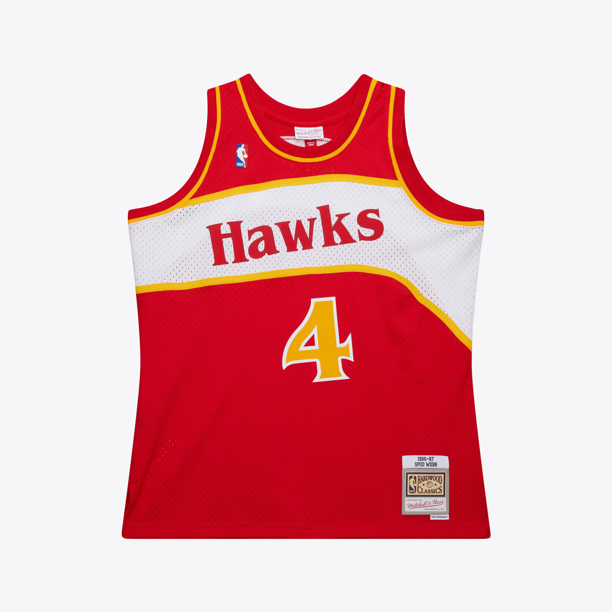 Atlanta Hawks Mitchell & Ness Swingman-Trikot Auswärts Spud Webb 1986–87 Image