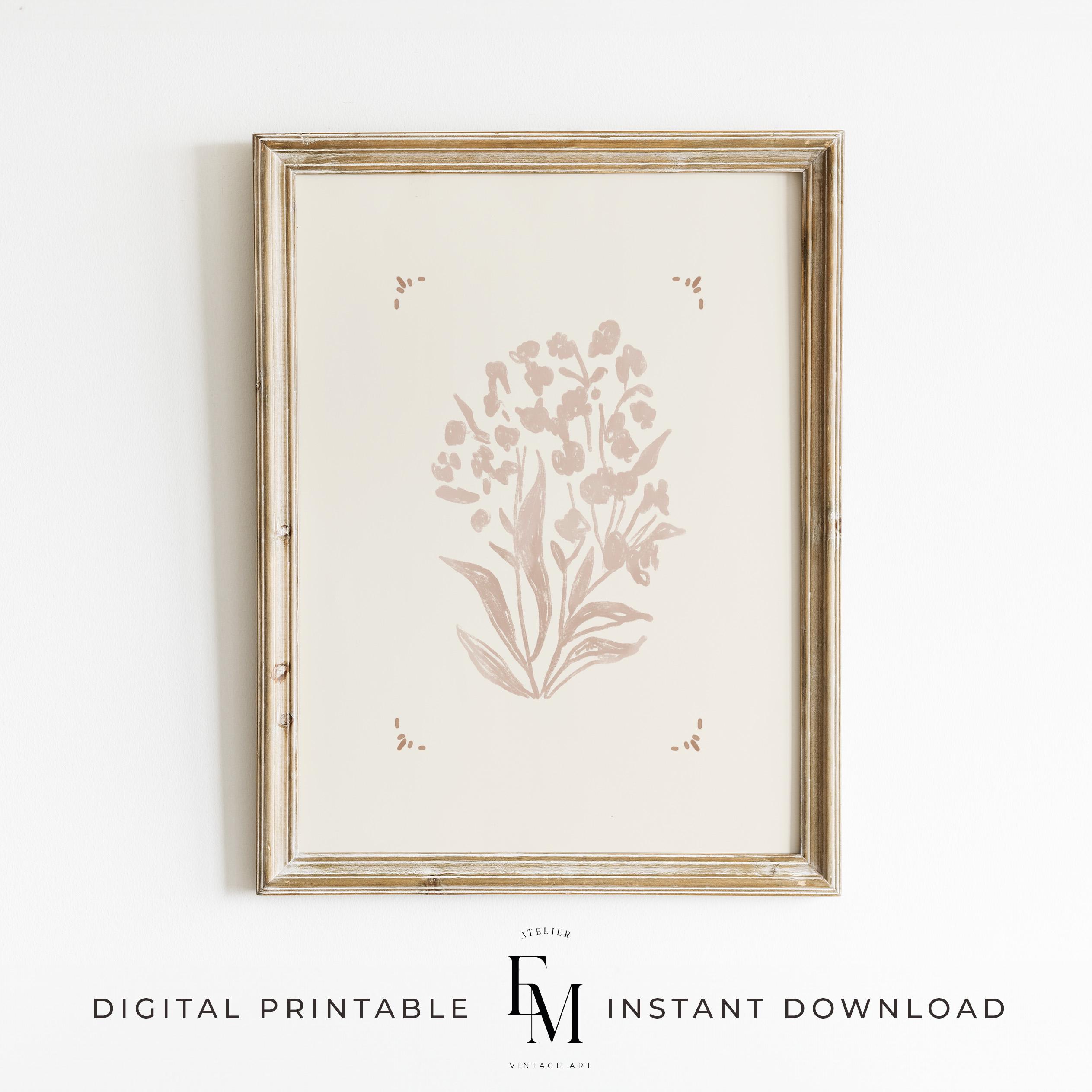 Decorazione murale per cameretta per bambina con fiori rosa, decorazione floreale per cameretta rosa, stampa per cameretta rosa, decorazione per camer